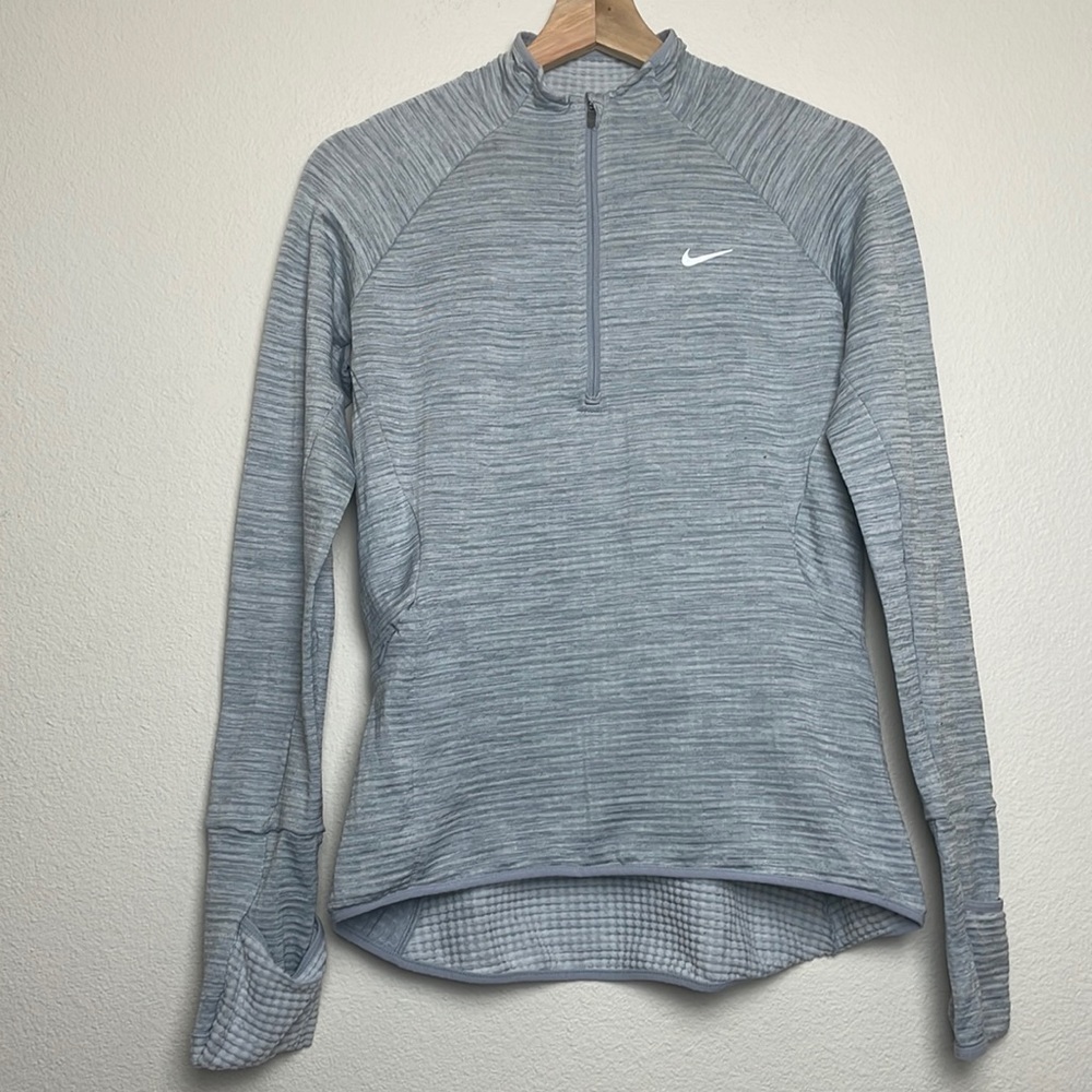 Nike Women’s Grey 1/4 Zip Thumb Hole Athletic Running Jacket Size Small